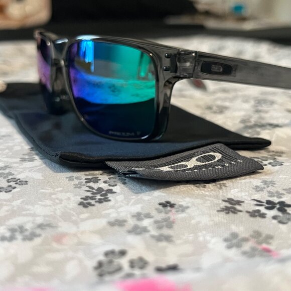 Oakley Sunglasses Holbrook Clear Feame Jade Iridium Prizm Polarized 9102 - Picture 6 of 16